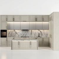 Table îlot intelligente, armoires murales personnalisées en acrylique de style américain, ensemble complet de cuisine avec appareils électroménagers