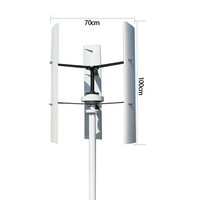 Éolienne à axe vertical (VAWT) 800W, kit générateur éolien domestique 12V/24V/48V, 3 pales en alliage d'aluminium avec contrôleur de charge MPPT