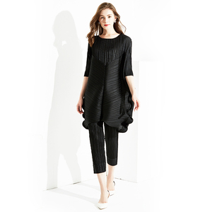 Blus Panjang Kasual Wanita Poliester Bergaya Lengan Panjang Mode Baru - Product Image 1