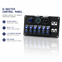 Wasserdichte Dual-USB-Buchse 6-Gang-Marine-Wippschalter Digitale Spannungs anzeige 50A-Batterieanschlüsse für Boots autos