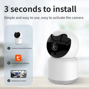 2MP 1080P Tuyaスマート屋内WifiSecurityカメラ365度双方向スピーキングIRナイトバージョン電話リモートベビーペットモニター