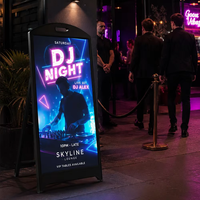 Affichage numérique autonome à haute luminosité P2.5 IP65 étanche, support de sol pliable en forme de A, affichage LED pour salon, bar