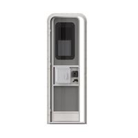 Accessoires pour caravanes, porte d'entrée pour camping-car en profilé aluminium 597x1816mm, porte de caravane avec rideau et fenêtre en verre trempé