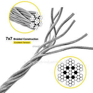 Cable de Acero Trenzado 7x7 de 400 pies, 1/8 Pulgadas, Cable de Acero Inoxidable T316 7x7 para Barandillas de Cubierta, Cable de Acero para Aeronaves - Product Image 2