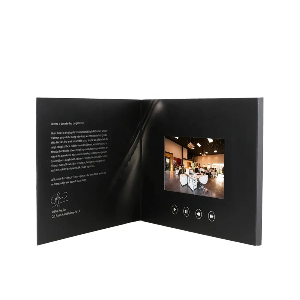 Chinese homemade greeting invitation lcd screen 7 inch digital video mailers custom video brochure for advertising