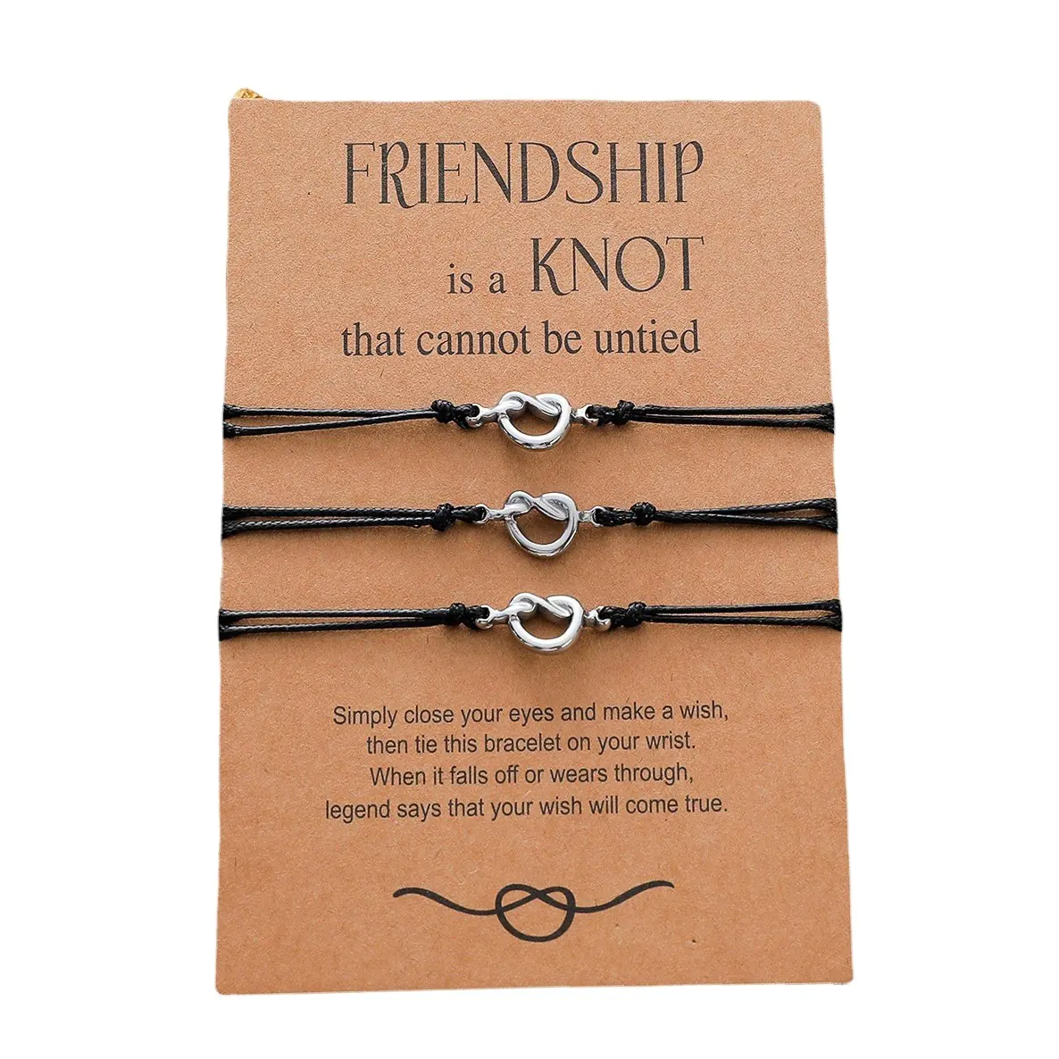 2404 pulsera de nudo sincero para mujeres mejores amigas hermanas pulseras de amistad regalos de cumpleaños de Navidad