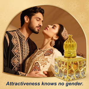 <span class=keywords><strong>Parfum</strong></span> Attar de luxe de style moyen-oriental avec flacon sculpté en or, huile <span class=keywords><strong>parfum</strong></span>ée longue durée, format voyage roll-on - Product Image 1