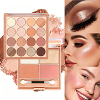 Palette de maquillage multifonction 3 en 1, 12 couleurs, fard à paupières, contour, illuminateur, blush, palette mate et scintillante, cosmétique pour les yeux et le visage
