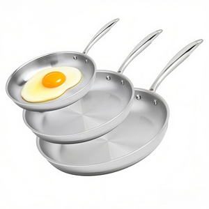 Chảo thép không gỉ 304 cao cấp 3 lớp, kích thước 20/24/28cm, dùng được với bếp từ, không chứa PFOA, PFAS, chống dính - Product Image 1