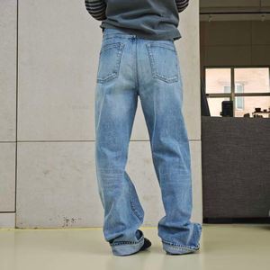 Jeans vintage bleu clair délavé taille haute à jambes larges <span class=keywords><strong>pour</strong></span> femmes - Product Image 4