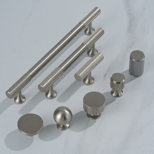 Cabinet <strong>Door</strong> Handle Modern Tapered Base Drawer Pure Brass Handle Cylindrical Vertical Knurled Stripe Furniture <strong>Door</strong> Handle - Product Image 5