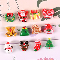 Broches de Noël en résine, accessoires DIY, embellissements Père Noël et Bonhomme de neige pour coques de téléphone et projets de loisirs créatifs à coller