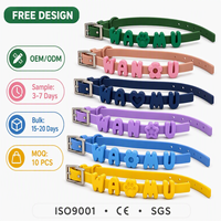 Collier pour animaux de compagnie en silicone personnalisé avec breloques lettres DIY, nom personnalisé, collier réglable pour chien et chat, OEM ODM
