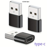 Adaptateur USB 2.0 vers Type C, convertisseur de chargeur USB C femelle vers USB A mâle pour ordinateur portable, compatible avec iPhone iPad