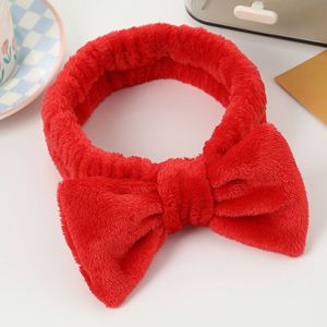 Korean Style Bowknot <b>Headband</b> Women Soft Plush Face Wash Hair Band Candy Color Skincare Spa Makeup Beauty Hair Accessories - Product Image 4