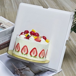 Sunshine Custom Cake <b>Box</b> with Ribbon Handle Board 8 10inch Cake Packaging with Window Cake Packaging <b>Box</b> - Product Image 2