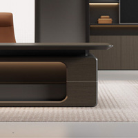 Bureau de direction au design élégant et durable, table de patron de luxe moderne haut de gamme pour PDG, mobilier de bureau en bois, garantie 8 ans, utilitaire