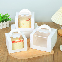 Caja Cuadrada Biodegradable de Alta Calidad para Pasteles, Diseño con Ventana Transparente para Empaque de Alimentos de Cumpleaños, Personalizable