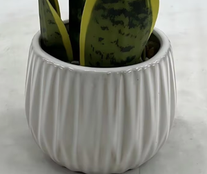 Planta Artificial de Orquídea Tigre, Bonsái Verde Amarillo, <span class=keywords><strong>Sansevieria</strong></span> de 36 cm, Maceta de Plástico Ecológica, Decoración para Interiores, Hogar, Bodas, Navidad - Product Image 4
