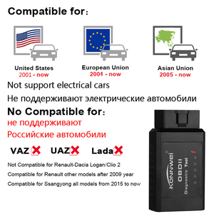 KONNWE Alat Diagnostik Mobil ELM327 Pic18f25k80 BT KW910 <span class=keywords><strong>OBD2</strong></span> V1.5, Pemindai Mobil Android <span class=keywords><strong>OBD2</strong></span> Otomotif, Alat Pindai OBDII ELM 327 - Product Image 3