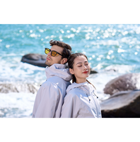 Chaqueta SoftShell impermeable de invierno para mujer elegante 100% poliéster tejido elástico puños elásticos con capucha ideal para Trail Running