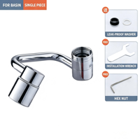 Aérateur de robinet rotatif, extension universelle en forme de U, accessoire de robinet multifonctionnel anti-éclaboussures