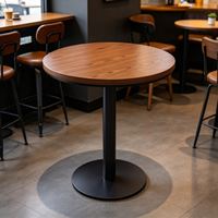 Ensemble table et chaises de restaurant en L, style Mid-Century Modern, 4 places, en bois et cuir PU, durable et écologique, pour usage commercial