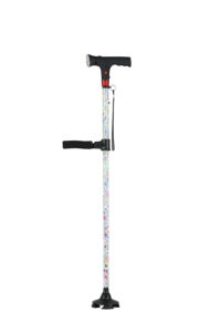 Asta da passeggio a doppia impugnatura regolabile Smart LED con allarme SOS forniture per terapia riabilitativa - Product Image 2