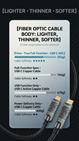 Cable de Fibra Óptica USB C 4K 60Hz, USB3.2 Gen2 10Gbps, Sincronización de Datos, Carga Rápida PD60W, Chapado en Oro, para TV HD, Monitor, Computadora