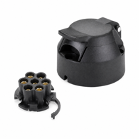 Prise de remorque ronde 12V ISO 1724 à 7 broches avec coupure de courant pour feux de brouillard, pour caravanes, camions et remorques