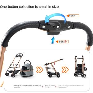 JF leggero di grandi dimensioni per animali domestici passeggino per cani gatti tessuto Oxford pieghevole 4 ruote impermeabili per orsacchiotto piccoli animali - Product Image 4