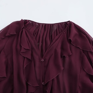 เสื้อเชิ้ตแขนยาวคอวีตกแต่งหลายชั้นสไตล์ใหม่สำหรับผู้หญิงฤดูใบไม้ผลิปี 2025 แฟชั่นหรูหราอเนกประสงค์ รุ่น 4786063 - Product Image 3