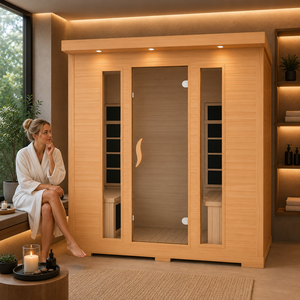 2 Person Indoor Dry with Infrared Heating, LED Ambient <b>Light</b>, Oxygen Bar and Easy-to-Assemble Structure - Product Image 1