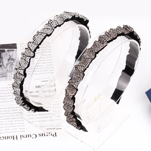 Diadema plisada con diamantes de imitación Hua Liyu para mujer, accesorio para el cabello elegante para el día a día, diseño de borde fino con dientes - Product Image 1