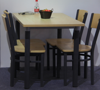 Table à manger rectangulaire moderne à 4 places, avec structure en métal, pas chère, pour restaurant, cantine
