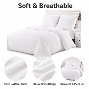 Poland Stock Cotton Bedding Set Solid White Duvet <b>Cover</b> for EU Dropshipping Guesthouse <b>Bed</b> Linen - Product Image 2
