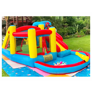 Château gonflable commercial Happy Hot Sell pour enfants avec toboggan NBHL-016 - Product Image 1