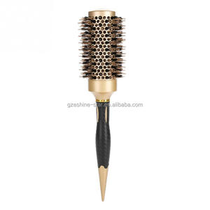 แปรงขนหมูป่าทรงกระบอกกลมสีทองสำหรับผมยาวนาโนเทคโนโลยีติดฉลากส่วนตัว - Product Image 3