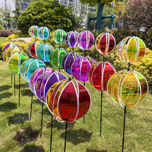 Dispositivo Rotante 3D Rettangolare in Plastica a Energia Eolica, Decorazione da Giardino Riflettente Colorata, Sfera Repellente per Uccelli - Product Image 2