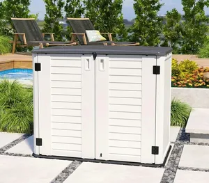 Kinying防水プラスチック自転車屋外水平収納小屋キャビネットプールタオル収納ガーデン食器棚