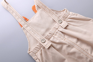 <span class=keywords><strong>Ensemble</strong></span> barboteuse et <span class=keywords><strong>short</strong></span> rayés 100 % coton pour bébé garçon avec bretelles renard de dessin animé pour l'été – Vente en gros - Product Image 5