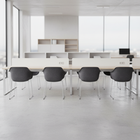 Nouvelle chaise de bureau OEM moderne rectangulaire en feutre tissé, écologique, recyclable, empilable, sans accoudoirs, durable, confortable, avec structure en fer pour