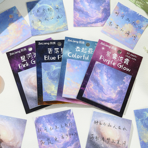 Bloc de Notas Adhesivas con Diseño de Nebulosa Cósmica y Cielo Estrellado, 60 Hojas de Notas Adhesivas para Mensajes, Adhesivos Decorativos y de Ensueño para Planificador - Product Image 1