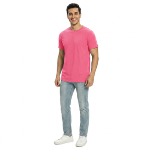 Chemise à manches courtes décontractée pour homme, en coton respirant, tendance, à imprimé dégradé brodé, personnalisée - Product Image 1