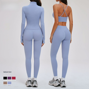 Set Yoga 2 Potong Wanita Model Punggung Terbuka Cepat Kering, Slim Fit untuk Olahraga Lari, Fitness, Workout, dan Gym - Product Image 3