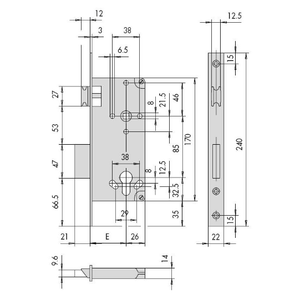 PROFIL EUROPÉEN CYLINDRE MORTICE SERRURE ART. 5C631 CISA E70 - Product Image 3