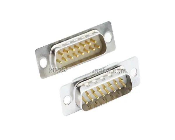 Хорошее качество, цельноконтактный металлический капот DB15 VGA разъем, D-Sub 15-контактный металлический HDB 15-контактный гнездовой разъем