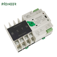 ATS 4P 3 phases 4 fils sur rail DIN pour PV, double alimentation, commutateur automatique de phase 3, ininterrompu, 63A 100A 125A