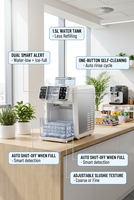 Machine à glaçons et à neige 2-en-1 pour bureau, hôtel, maison, bar, vestiaire, hall d'entrée, avec compresseur silencieux, autonettoyante, 150W, à poser sur comptoir
