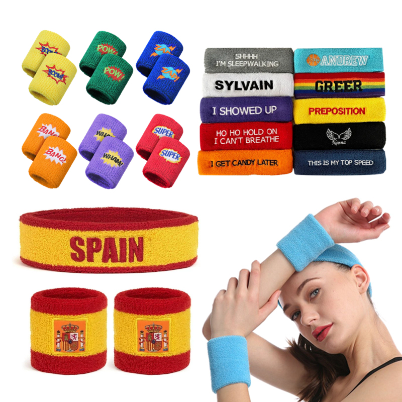 Custom Embroidery Tennis Wrist Bands Breathable